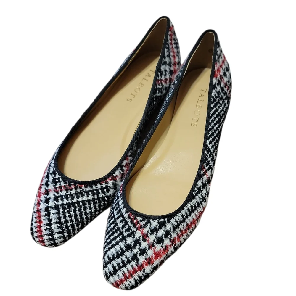 Talbots New Tweed Flats‎ Womens Size 6.5 Point Toe Business Casual Career